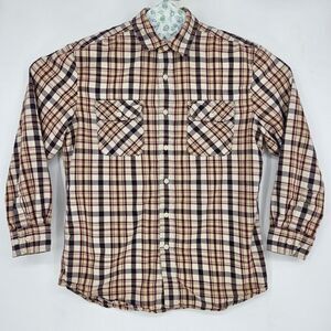Pendleton Shirt Mens Medium White Maroon Plaid Button Down Long‎ Sleeve Surf M